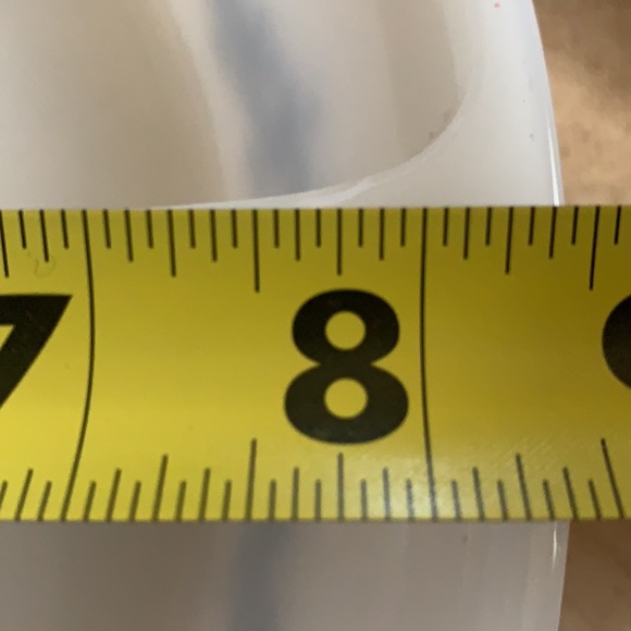 USA GLASBAKE MILK GLASS WHITE BLUE FLOWER CASSEROLE DISH BAKEWARE NEW J-239/8 - Picture 11 of 11